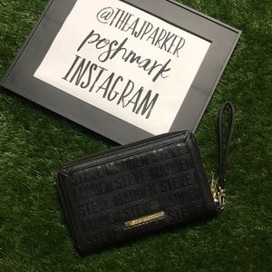 Black Gold Steve Madden Zip Wallet